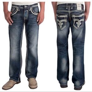 Rock Revival Jeans Jason Relaxed Straight Size 33